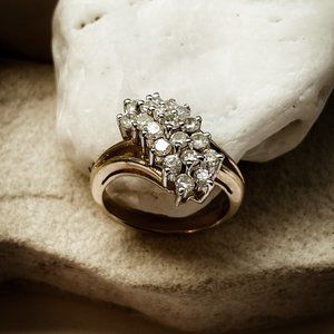 COPY - 14K Diamond Waterfall Ring